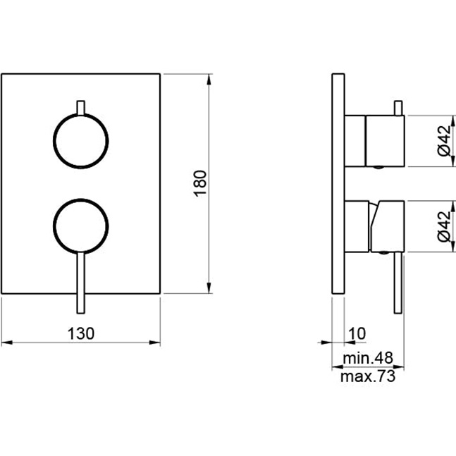 Смеситель для душа встраиваемый Almar E186583.316 (нержавеющая сталь брашированная)