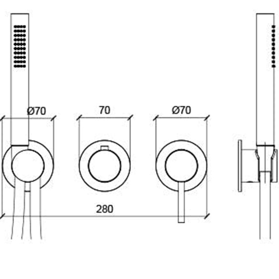 Смеситель для душа встраиваемый Almar Modular E180142.316 (нержавеющая сталь)