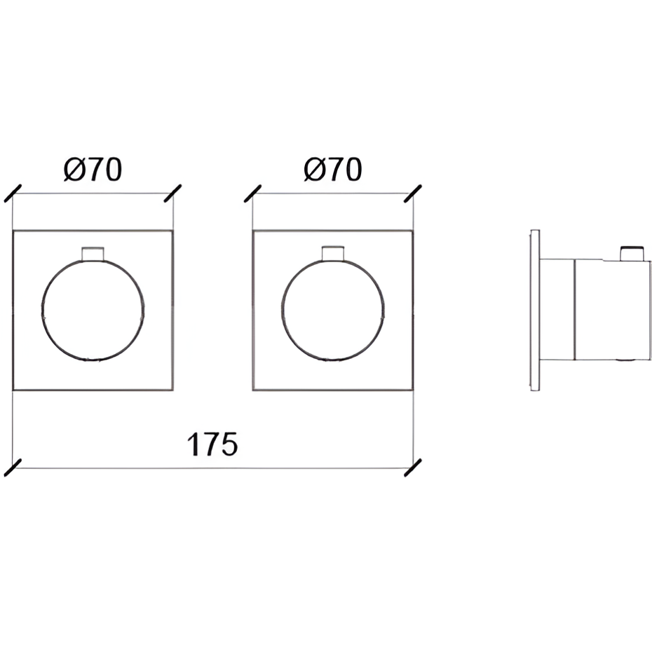 Смеситель для душа встраиваемый Almar Modular E180182.CR (хром), с термостатом