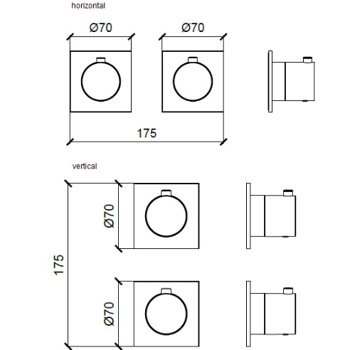 Смеситель для душа встраиваемый Almar Modular E180182.AB (черный металл брашированный), с термостатом