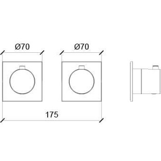 Смеситель для душа встраиваемый Almar Modular E180182.MB (черный матовый), с термостатом