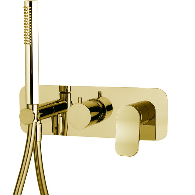 Смеситель для душа встраиваемый Fima Carlo Frattini Flo F3819WX2OR (золотой)