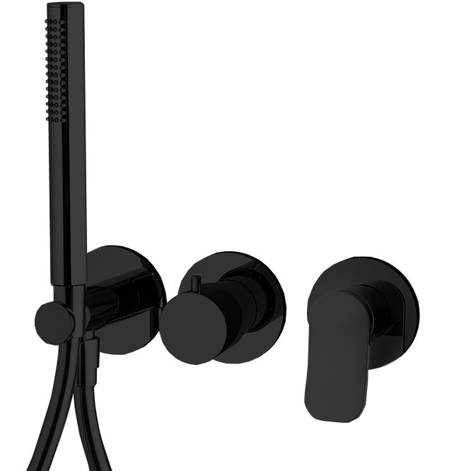 Смеситель для душа встраиваемый Fima Carlo Frattini Flo F3819WX8NS (черный матовый)