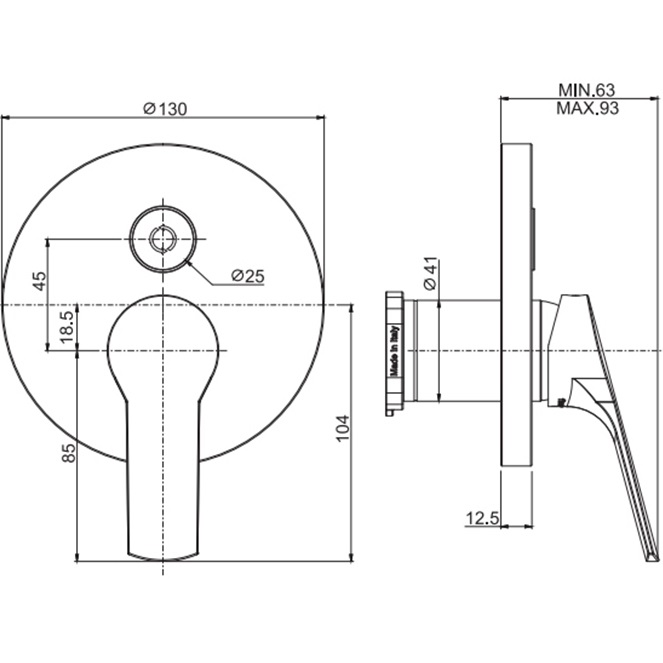 Смеситель для душа встраиваемый Fima Carlo Frattini Serie 4 F3769E2CR (хром)