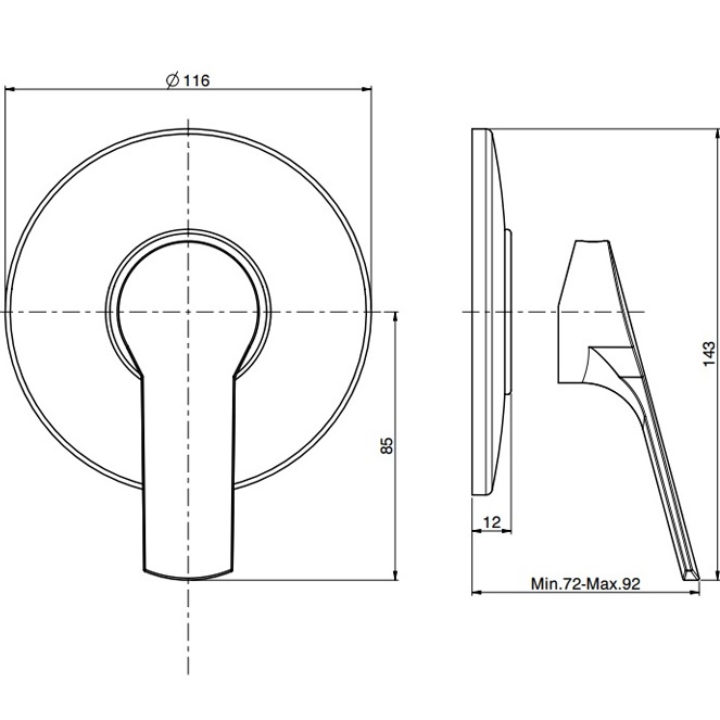 Смеситель для душа встраиваемый Fima Carlo Frattini Serie 4 F3763/1CR (хром)