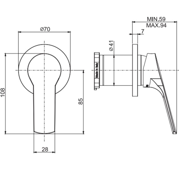 Смеситель для душа встраиваемый Fima Carlo Frattini Serie 4 F3763N1CR (хром)
