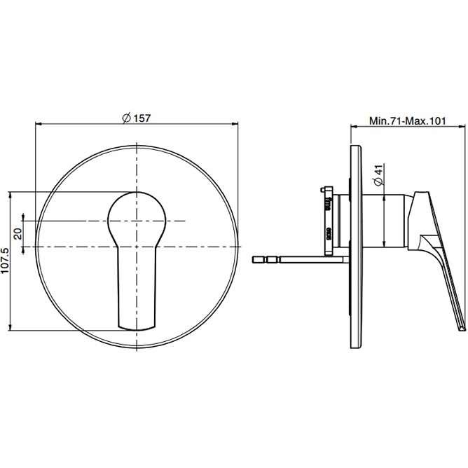 Смеситель для душа встраиваемый Fima Carlo Frattini Serie 4 F3769X1CR (хром)