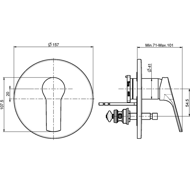 Смеситель для душа встраиваемый Fima Carlo Frattini Serie 4 F3769X2CR (хром)