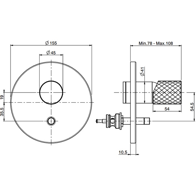 Смеситель для душа встраиваемый Fima Carlo Frattini Spillo Tech F3039TE2XCR (хром)