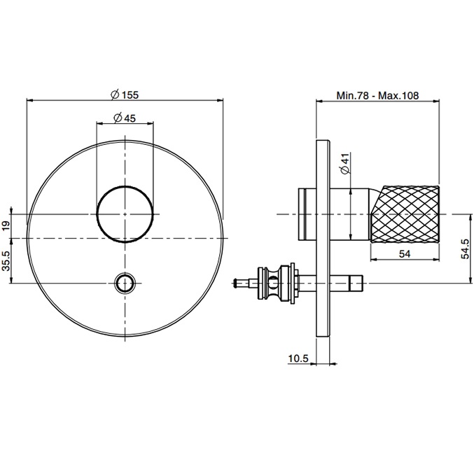 Смеситель для душа встраиваемый Fima Carlo Frattini Spillo Tech F3039TE2XNS (черный матовый)