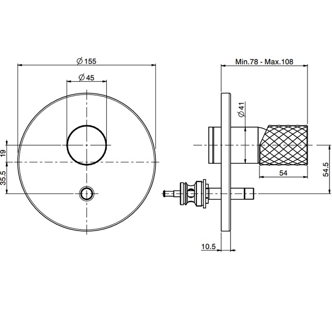 Смеситель для душа встраиваемый Fima Carlo Frattini Spillo Tech F3039TX2XOR (золотой)