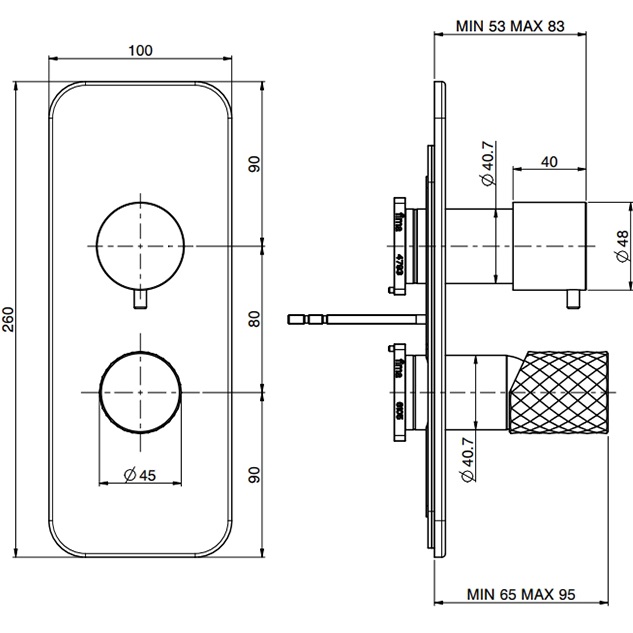 Смеситель для душа встраиваемый Fima Carlo Frattini Spillo Tech F3039TX6XCR (хром)