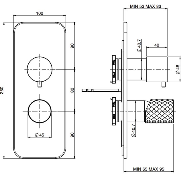 Смеситель для душа встраиваемый Fima Carlo Frattini Spillo Tech F3039TX6XOR (золотой)