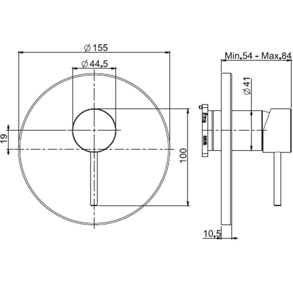 Смеситель для душа встраиваемый Fima Carlo Frattini Spillo Tech F3039X1NS (черный матовый)