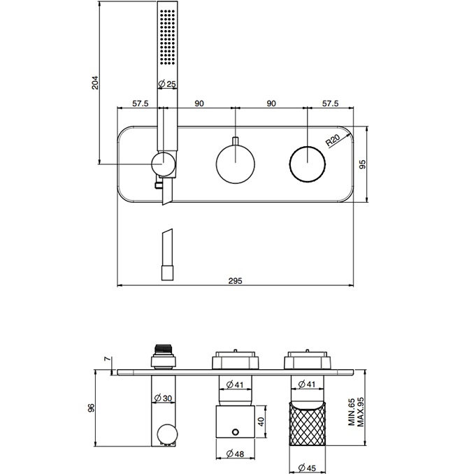 Смеситель для душа встраиваемый Fima Carlo Frattini Spillo Tech F3049TWX2XOR (золотой)