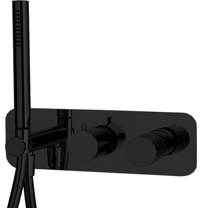 Смеситель для душа встраиваемый Fima Carlo Frattini Spillo Tech F3049TWX2XNS (черный матовый)