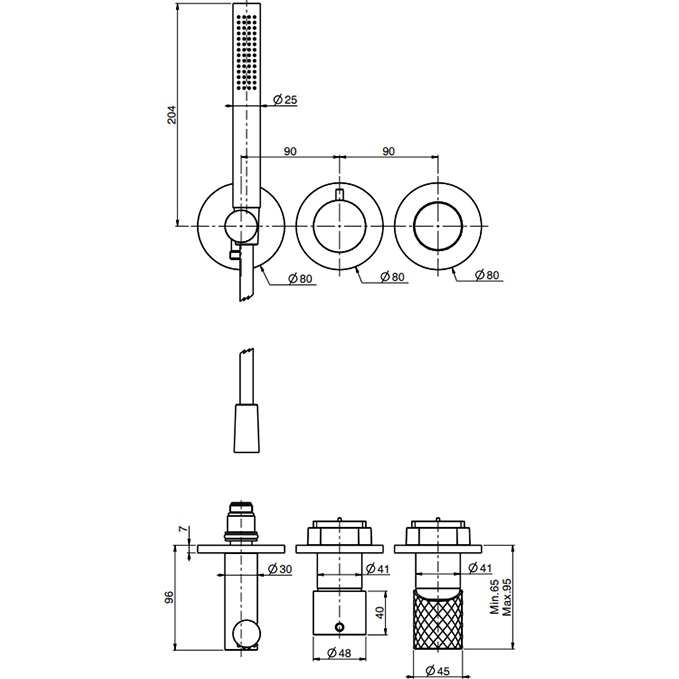 Смеситель для душа встраиваемый Fima Carlo Frattini Spillo Tech F3049TWX8XOR (золотой)