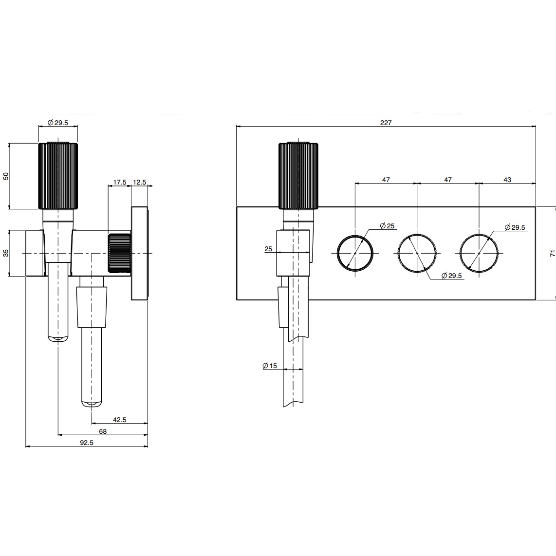 Смеситель для душа встраиваемый Fima Carlo Frattini Switch F5979X2OR (золотой), с ручным душем
