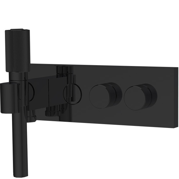 Смеситель для душа встраиваемый Fima Carlo Frattini Switch F5979X2NS (черный матовый), с ручным душем