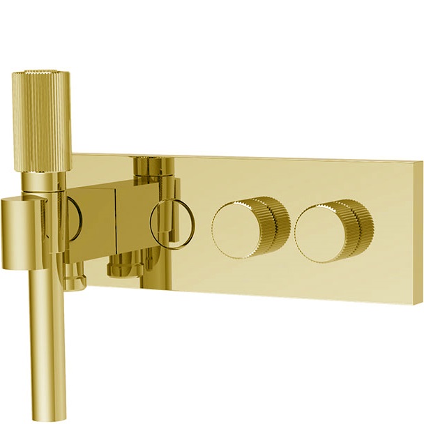 Смеситель для душа встраиваемый Fima Carlo Frattini Switch F5979X2OR (золотой), с ручным душем