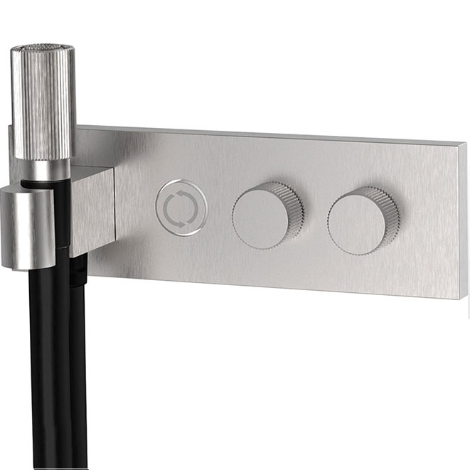 Смеситель для душа встраиваемый Fima Carlo Frattini Switch F5979X2SINOX (нержавеющая сталь), с ручным душем