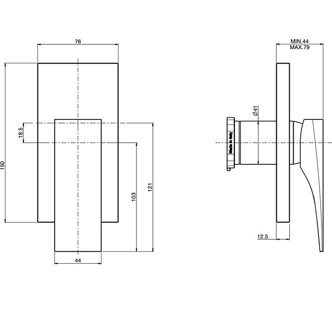 Смеситель для душа встраиваемый Fima Carlo Frattini Zeta F3969E1OR (золотой)
