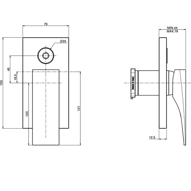 Смеситель для душа встраиваемый Fima Carlo Frattini Zeta F3969E2CR (хром)