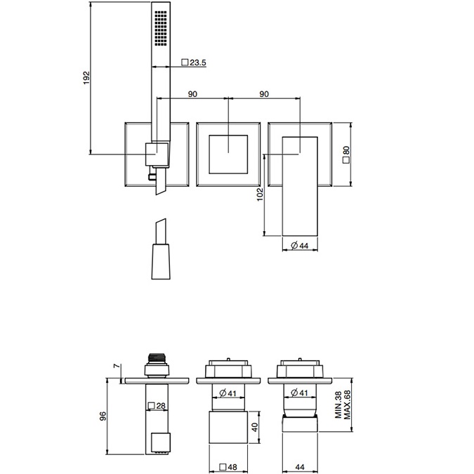 Смеситель для душа встраиваемый Fima Carlo Frattini Zeta F3989WX8CR (хром)