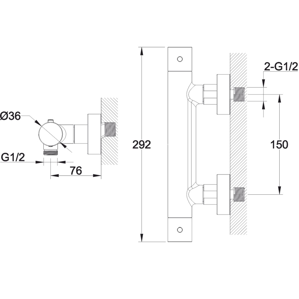 Смеситель для душа Whitecross Серия Y Y1246GLB (золото брашированное), с термостатом