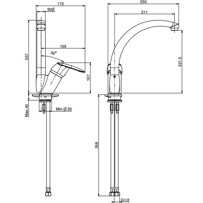 Смеситель для кухни Fima Carlo Frattini Kitchen F3207/2CR (хром)