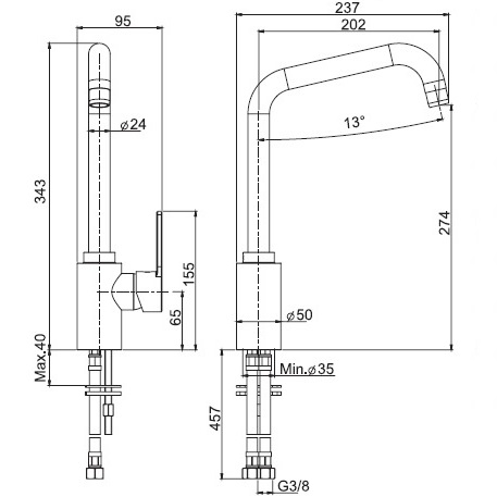 Смеситель для кухни Fima Carlo Frattini Kitchen F3537/2CR (хром)