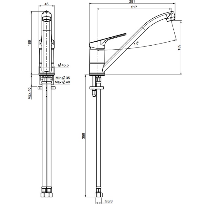 Смеситель для кухни Fima Carlo Frattini Kitchen F3767CR.ES (хром)