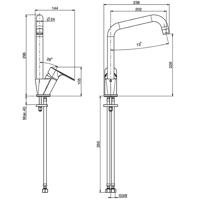 Смеситель для кухни Fima Carlo Frattini Kitchen F3847/1CR.ES (хром)