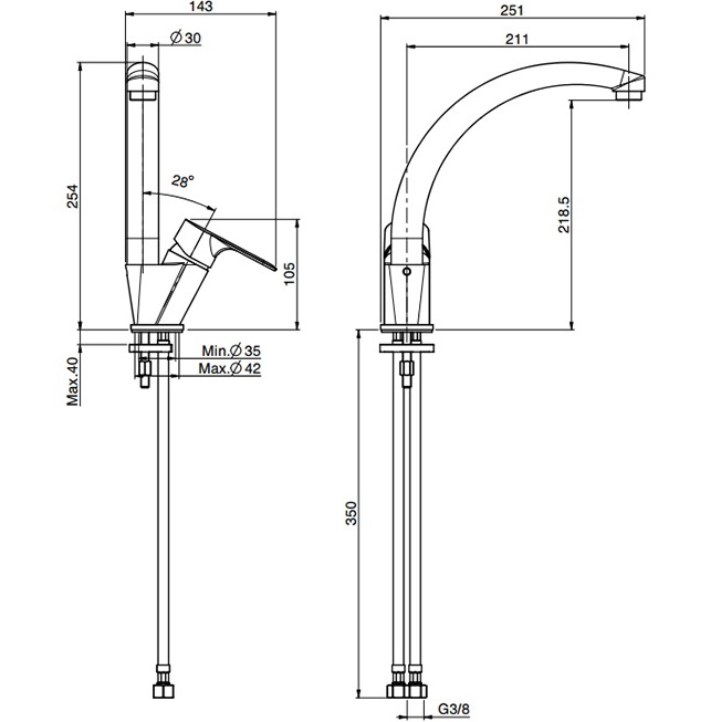 Смеситель для кухни Fima Carlo Frattini Kitchen F3847/2CR.ES (хром)