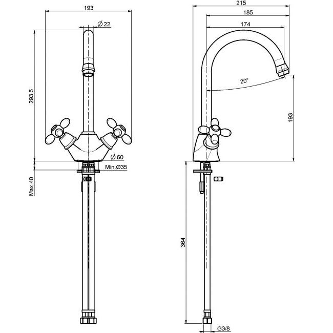 Смеситель для кухни Fima Carlo Frattini Kitchen F5007CR (хром)