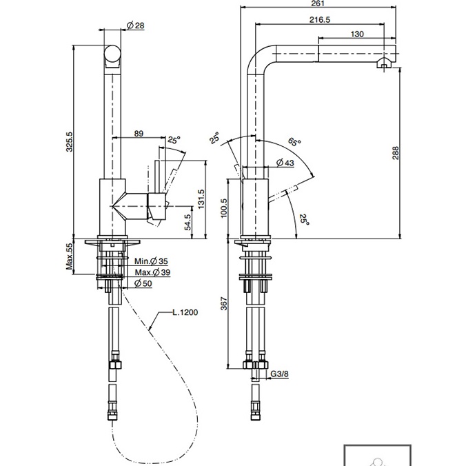 Смеситель для кухни Fima Carlo Frattini Kitchen F7025/BINOX (нержавеющая сталь)