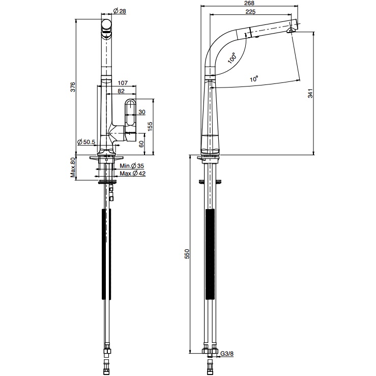 Смеситель для кухни Fima Carlo Frattini Kitchen F7026CR (хром), с выдвижной лейкой