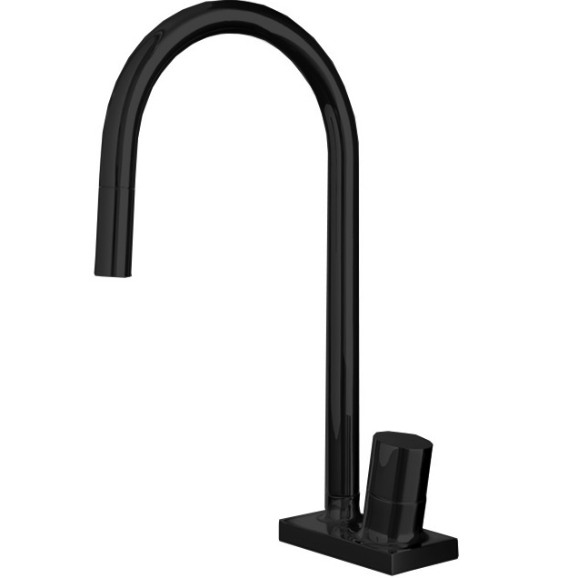 Смеситель для кухни Fima Carlo Frattini Kitchen F7028NS (черный матовый), с выдвижной лейкой