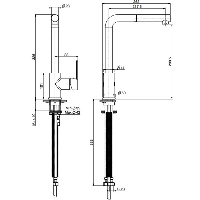 Смеситель для кухни Fima Carlo Frattini Kitchen F7029WOTNS (черный матовый), с выдвижной лейкой