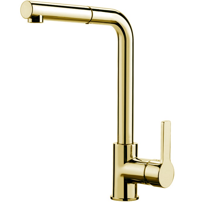 Смеситель для кухни Fima Carlo Frattini Kitchen F7029WOTOR (золотой), с выдвижной лейкой