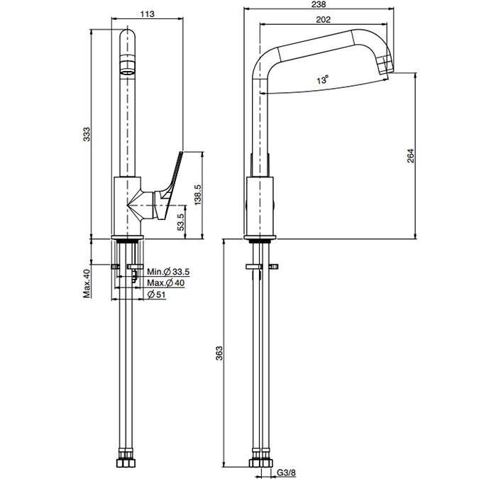 Смеситель для кухни Fima Carlo Frattini Kitchen Serie 4 F3767/1RCR.ES (хром)