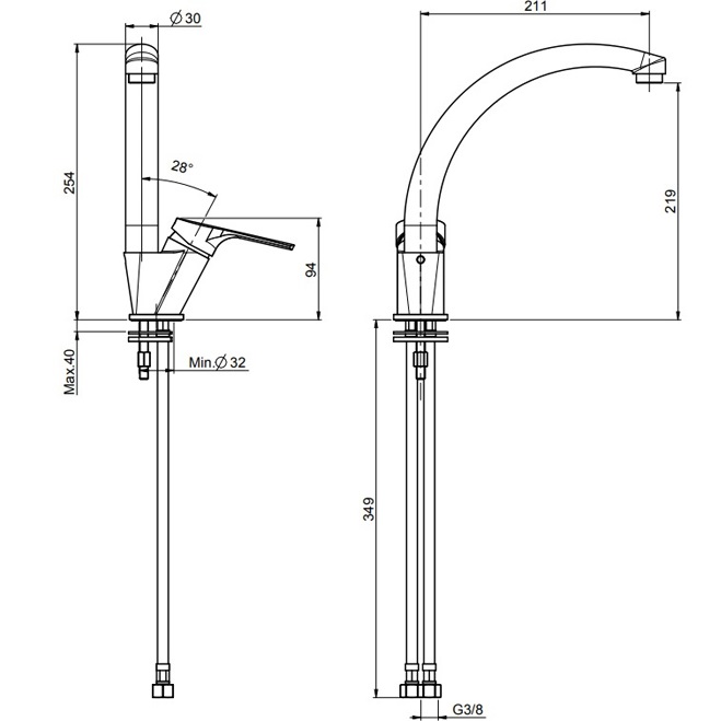 Смеситель для кухни Fima Carlo Frattini Kitchen Serie 4 F3797/2CR (хром)