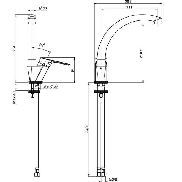 Смеситель для кухни Fima Carlo Frattini Kitchen Serie 4 F3797/2CR.ES (хром)