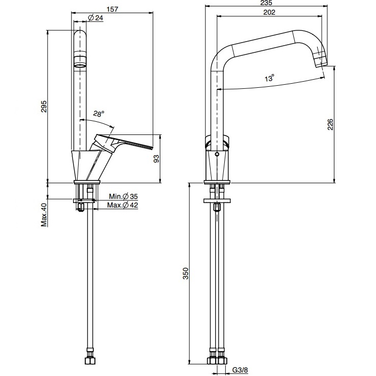 Смеситель для кухни Fima Carlo Frattini Kitchen Serie 4 F37971CR (хром)