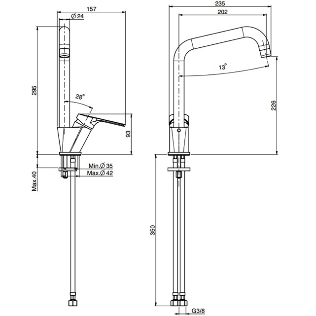 Смеситель для кухни Fima Carlo Frattini Kitchen Serie 4 F37971CR.ES (хром)
