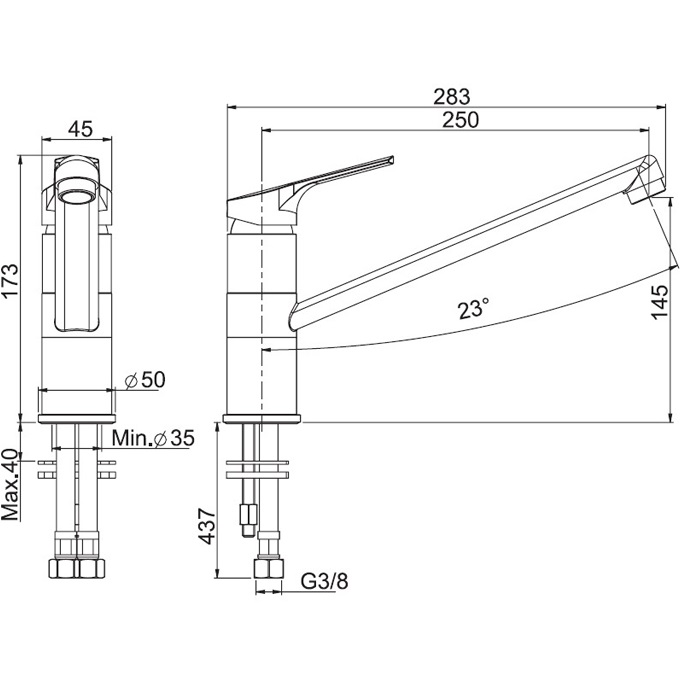 Смеситель для кухни Fima Carlo Frattini Kitchen Serie 4 F3797CR (хром)