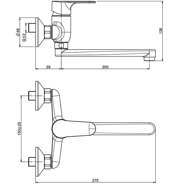 Смеситель для кухни настенный Fima Carlo Frattini Kitchen F3836CR (хром)
