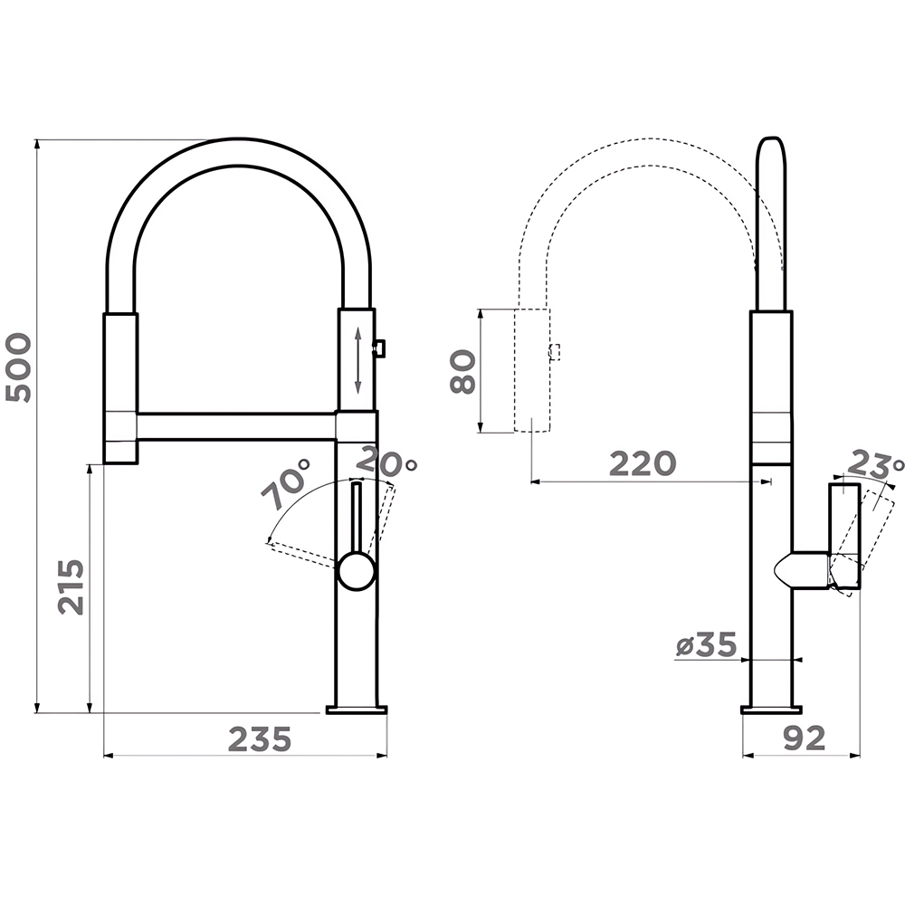 Смеситель для кухни Omoikiri Osaka BN-BL 4994331 (нержавеющая сталь/черный)