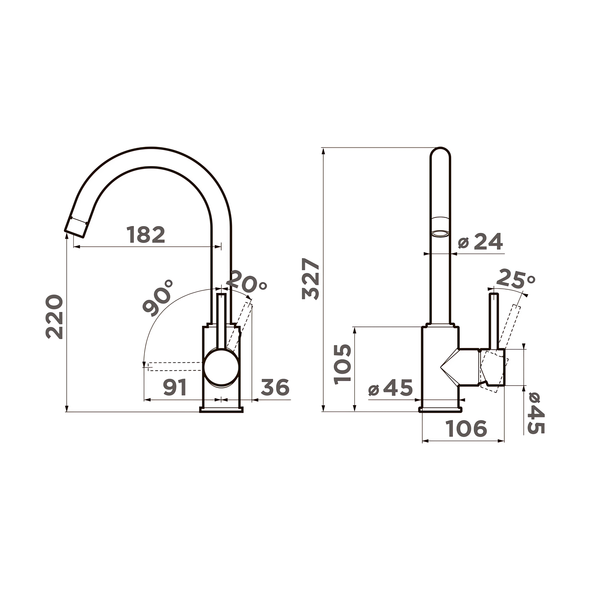 Смеситель для кухни Omoikiri Shinagawa-P-BE  4974111 (ваниль)