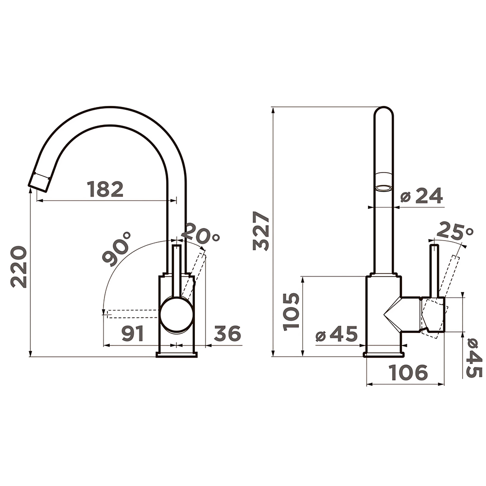 Смеситель для кухни Omoikiri Shinagawa-P-SA 4974110 (бежевый)